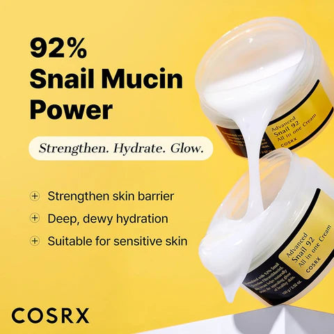 Crema COSRX Advanced Snail 92 All In One 100g | Hidratación y Brillo